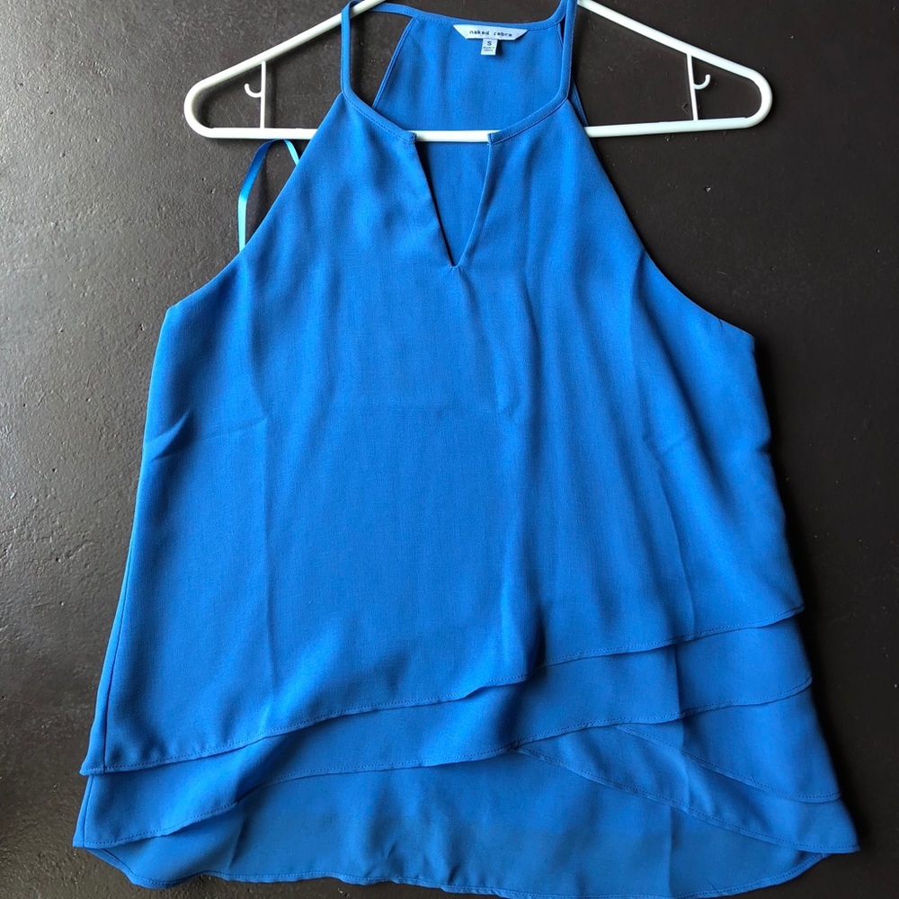 Blue tiered top